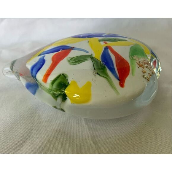 Murano Heart Glass Paperweight MULTI COLOR DECO 70’s MCM VTG - Picture 2 of 4